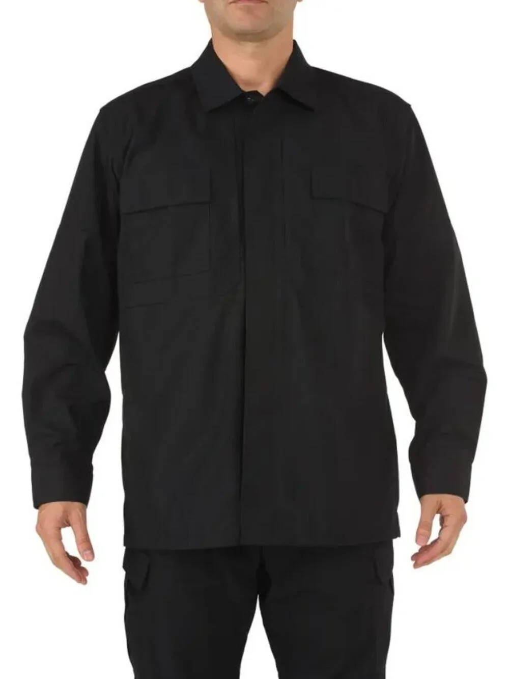 5.11 Tactical TDU Long sleeve shirt button Black ripstop men new X-Large XL